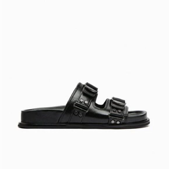 ZARA BUCKLED LEATHER SANDALS - Picture 9 of 9